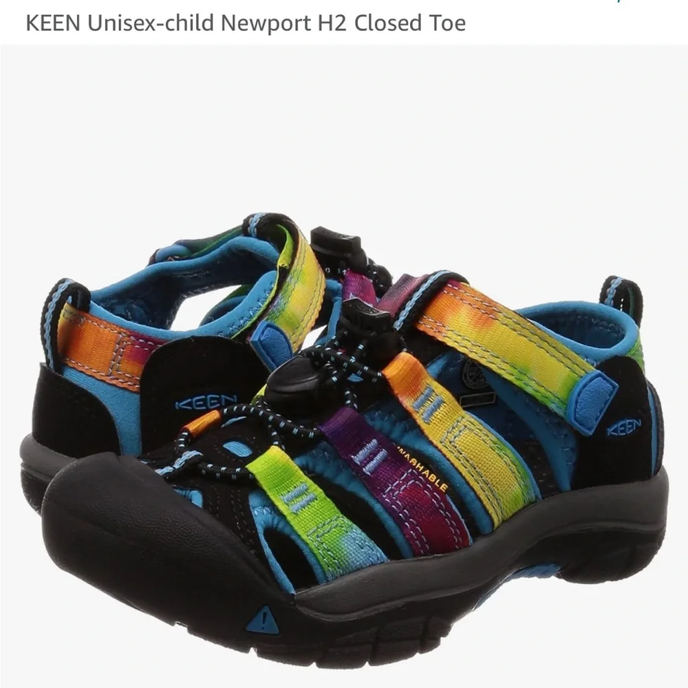 Keen Kids Multicolor Teal Yellow Purple Water Sandals